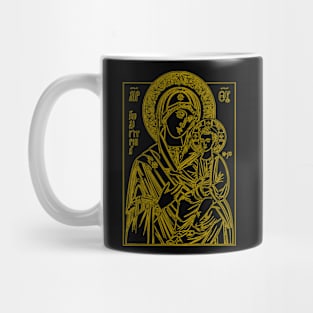 Icon of Virgin Mary and Jesus (gold) Mug